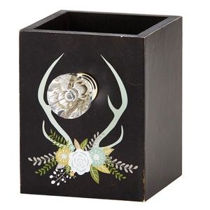 NWT Santa Barbara Design Studio Floral Boho Antler Pencil Holder